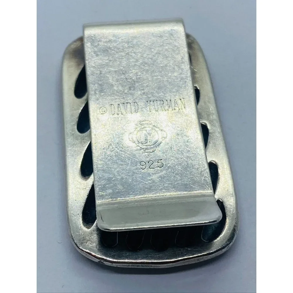 David Yurman Money Clip Sterling Silver - Wavy Banded Large Cable Design
